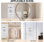 Bloss Hanging Jewelry Organizer, Double-Size jewelrys Storage with Hanger Hooks, Large Jewelrys Storage with 48 Pocket, Earring,Necklace Holder,Womens Jewelry Holder,White