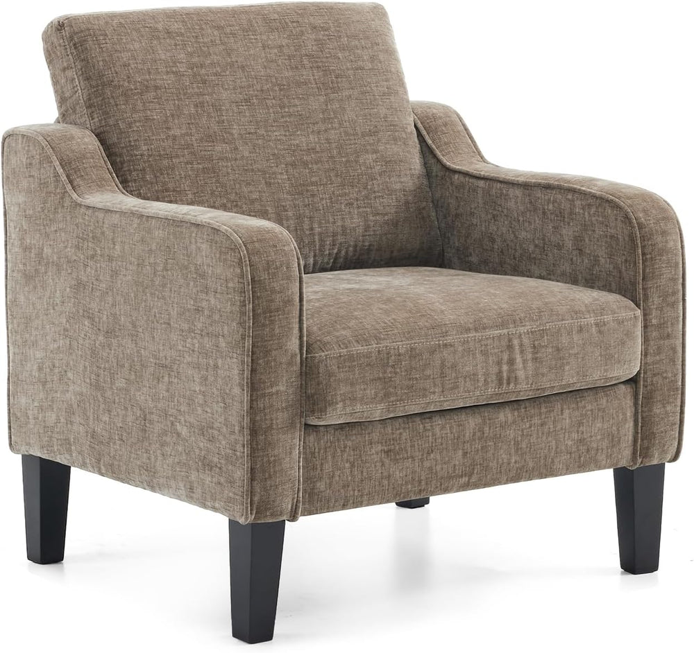 VINGLI Light Brown Accent Chair, Upholstered Armchair for Living Room | Cheni...