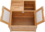 Kitchen Pantry Sideboard, Storage Cabinet with Drawer and Doors, Open Platform Cabinet, Quick Assembly Cupboard Shelf, 16.5in Long, for Dining Room Hallway Living Room Office, Wood Color