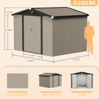 Outdoor Storage Shed 10x8 FT,Metal Tool Sheds,Waterproof Outside Storage Shed,Large Storage Building with Lockable Door