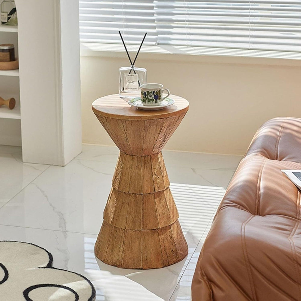Hourglass Shaped Side Table Decorative Tables Nightstand Round Sofa Side Tabl...