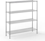 18" Deep x 60" Wide x 64" Height Wire Shelving Kit | 4-Tier | NSF Commercial Storage Rack Unit