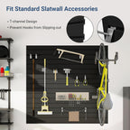 Slatwall Panel 4 FT x 4 FT, Interlocking Slat Wall Paneling, Wall Mounted PVC Wallpanel, Suitable for Garage Storage and Organizer, Slatwall Board, Shelves - Black