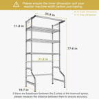 Ulif U11 Over Washer and Dryer Shelves, 3 Tiers Laundry Room Storage and Organizer Standing Shelf, Metal Freestanding Clothes Drying Rack, 33.9" W x 19.7" D x 77.6" H, Chrome