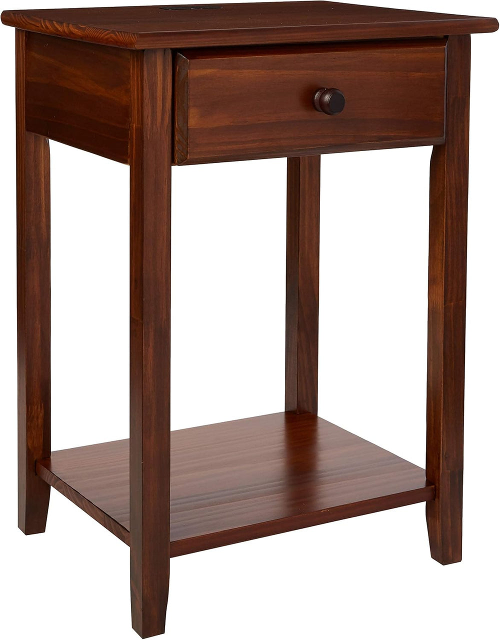 Casual Home Owl Night Stand with USB Port Charging Station and Drawer, 17.5&q...