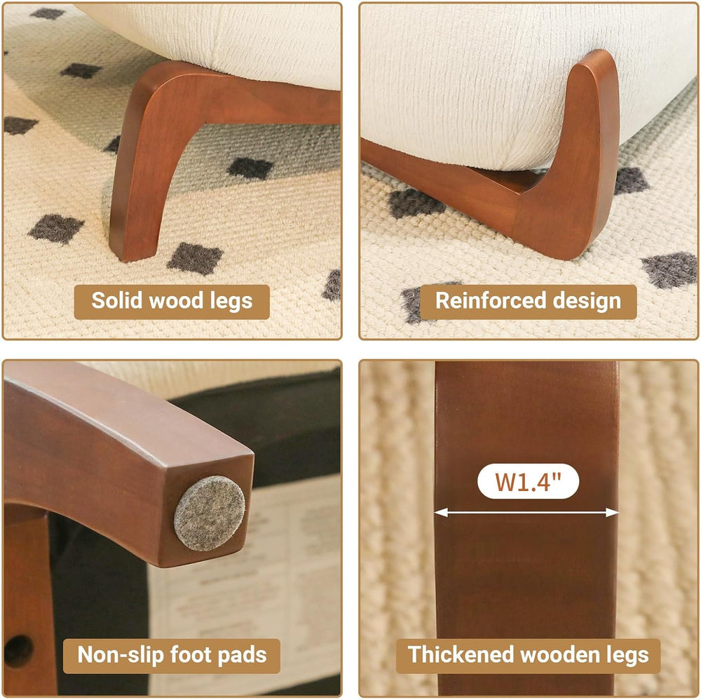 Modern Accent Chair Set of 2, Upholstery Glider Chair with Solid Wood Frame