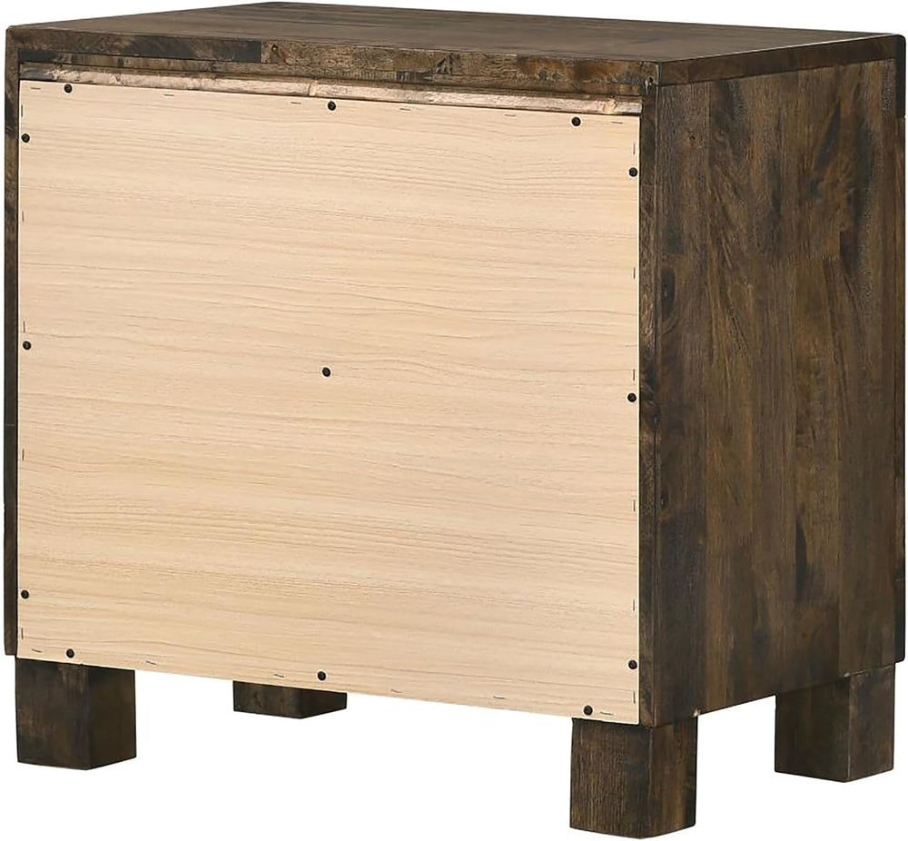 Rustic Gold Brown 2-Drawer Nightstand,for Small Spaces