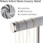 2 Tier Bracelet Holder Display - Detachable T Bar Grey Velvet Bracelet Holder, Jewelry Holder Organizer for Bracelet, Necklace, Earrings, Rings