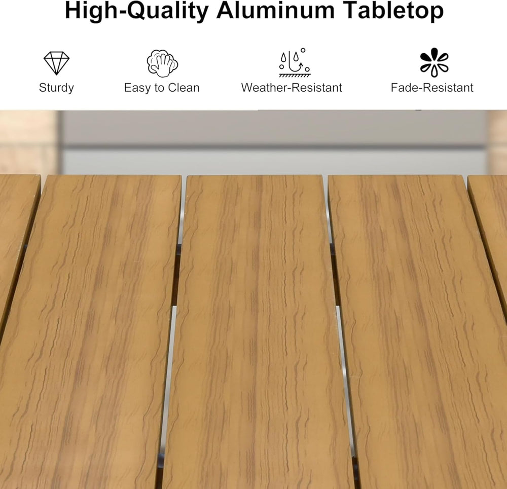 PURPLE LEAF 7 Pieces Patio Dining Set with Rattan Chairs Cushion, Teak