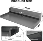 2-Tier Washer Dryer Countertop with 2.75" H Edge Rails, 58" W x 28" D Laundry Countertop for Folding Clothes, Washer and Dryer Topper with Non-Slip Pad (Gray)
