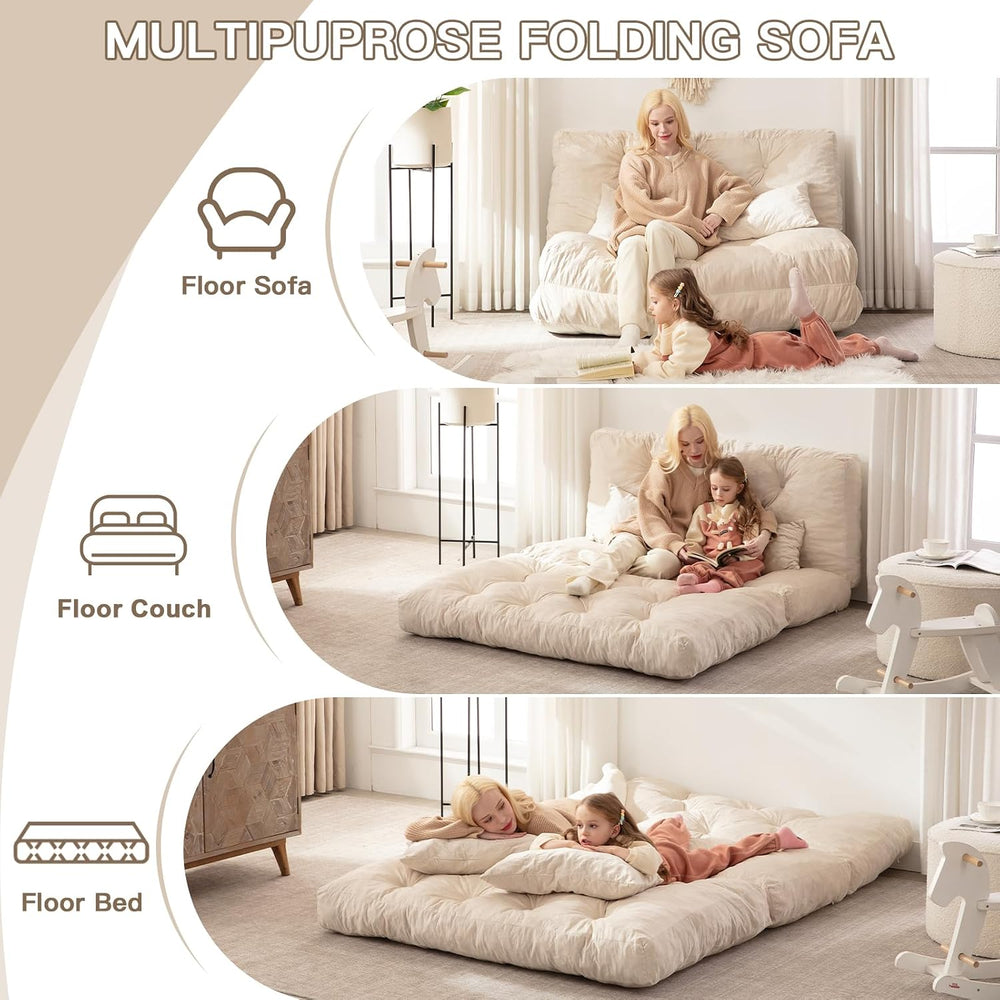 Folding Sofa Bed Fold Out Floor Couch Convertible Sleeper Chair Bed | Twin 80...