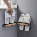 Multi-Functional Wall Mounted Storage Rack Foldable Shoe Holder for Bathroom and Entryway Space Saving Organizer(Blue)