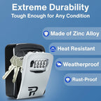 RUDY RUN Key Lock Box for Outside - Wall Mount Combination Lockbox for House Keys Outdoor