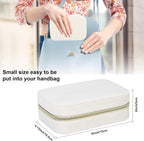 Dajasan Velvet Travel Jewelry Boxes, Small Travel Jewelry Case, Portable Travel Jewelry Organizer Box for Birthday Mother's Day Valentine's Day (Beige)