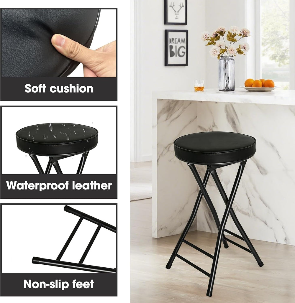 Folding Stool,24 Inch Foldable Portable Height Bar Stools Chair | Adult Tall ...