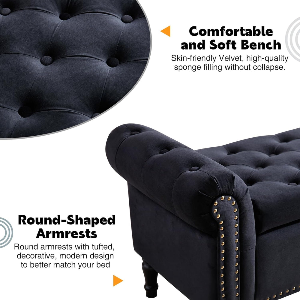 67'' End of Bed Storage Bench King Size, Storage Bench for Bedroom En...