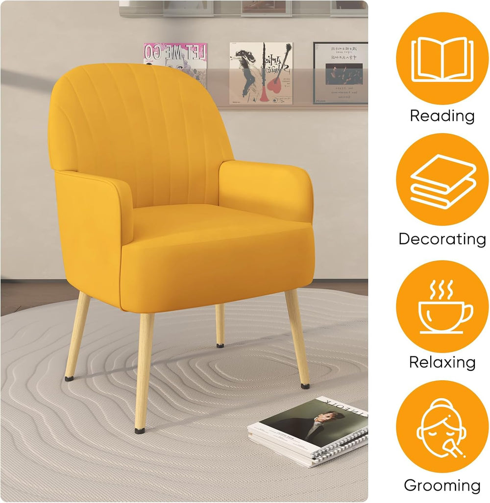 Velvet Accent Chair, Mid Century Modern Accent Chairs for Living Room, Comfy ...
