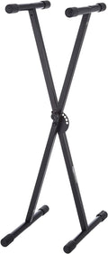 Amazon Basics Keyboard and Piano Stand, Adjustable Height, Portable Single-X-Shape, Black