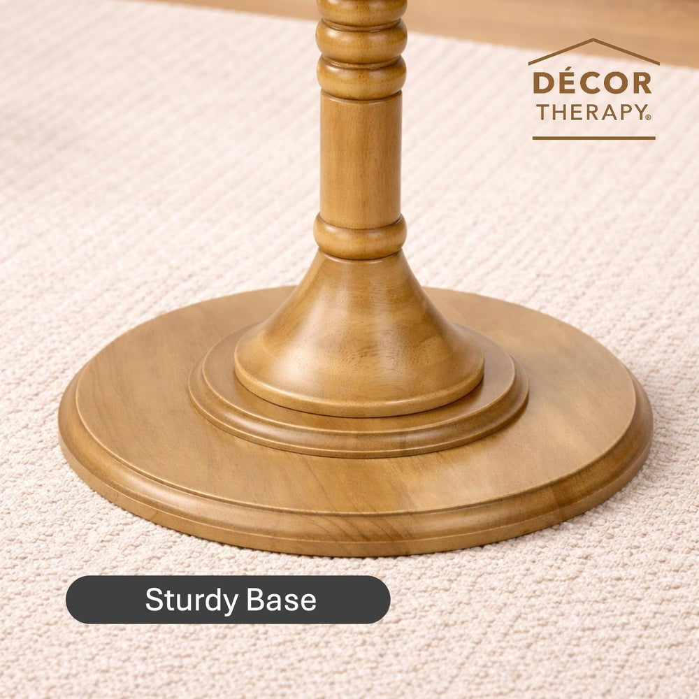 Decor Therapy Crewe Round Contemporary Side Table, Pedestal Base, High Top Co...
