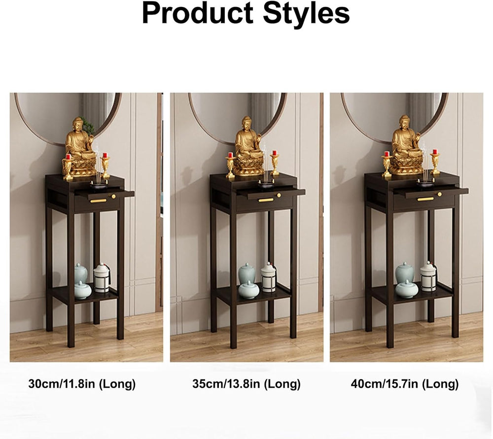 Wooden Meditation Altar Table, Design for Home Use, Tiered Display Shelves, C...