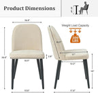 Upholstered Dining Chairs Set of 6 Modern Kitchen Chairs Chenille Fabric Dining Room Chairs High-Back Padded Dining Chairs with Metal Legs for Kitchen Dining Room Restaurant Cafe Hotel, Beige