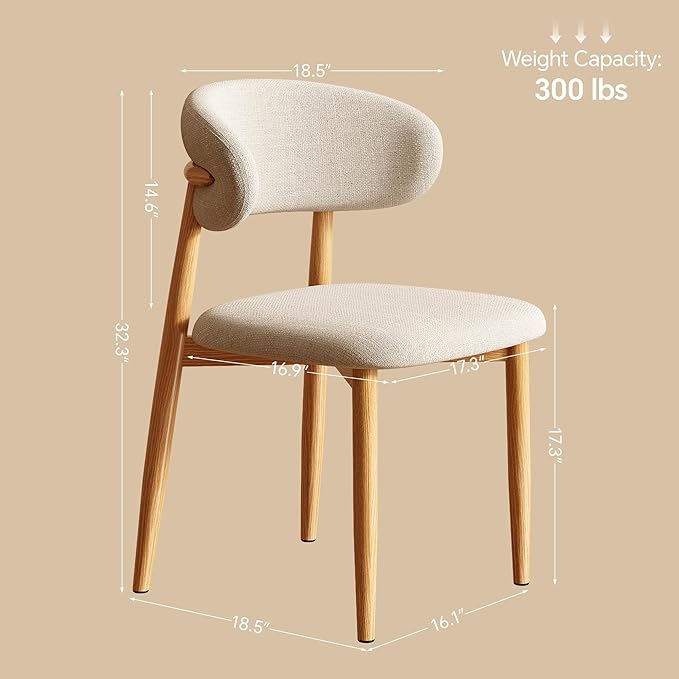 Dining Chairs Set of 6 for Kitchen Dining Table Mid Century Modern Farmhouse ...