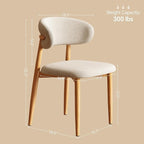 Dining Chairs Set of 2 for Kitchen Dining Table Mid Century Modern Farmhouse Upholstered Linen Dining Room Chairs with Metal Legs, Original Beige