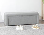 Homebeez 48" Storage Ottoman Bench with Side Opening, Large Storage Bench for Bedroom End of Bed, No Assembly Ottoman Foot Rest, Upholstered Entryway Bench for Living Room, Light Gray