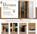 Outdoor Storage Cabinet with Shelves Outside Storage Shed Weather-Resistant with Waterproof Roof, Patio Pool Garden Garage Storage Cabinet Tool Organizer