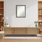 Amanti Art Grey Wall Mirror 27x21 Edwin Clay Grey Rectangle Bathroom Mirror for Wall Decor Living Room, Medium Casual Wood Frame, Hangs Horizonally and Vertically, Bathroom Decor, Beveled Edge from WI