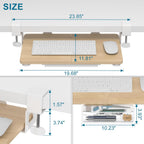 ETHU Keyboard Tray Under Desk, 19.7" X 11.81" Small Size Keyboard Drawer with C Clamp-on Mount Easy to Install, Computer Keyboard Stand Slide Pull Out, Ergonomic Keyboard Tray for Home & Office, Oak