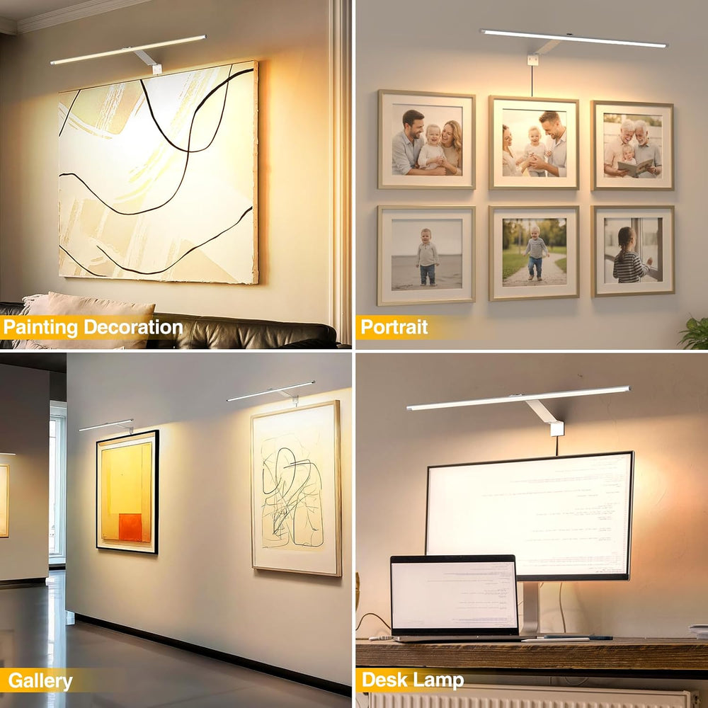 Picture Light for Wall Plug in 24inch, Dimmable LED Art Photo Light with Remo...