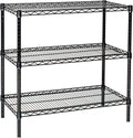 Omega 30" Deep x 48" Wide x 74" High 3 Tier Black Starter Shelving Unit