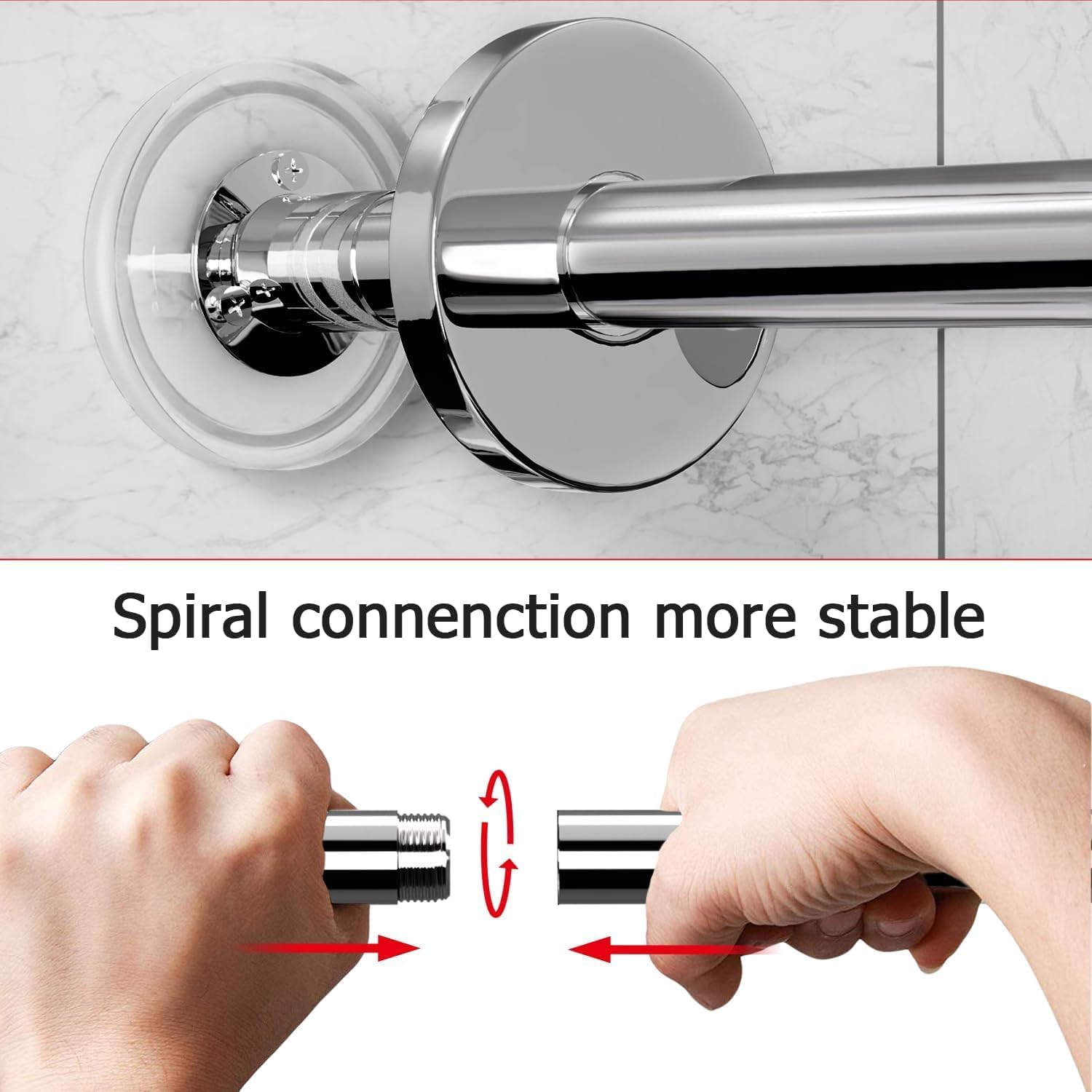 Stretchable 304 Stainless L Shaped Bathroom Bathtub Corner Shower Curtain Rod Rack (24"-69" x 24"-85", Maximum size 113''), Drill Free Install, for Bathroom, Clothing Store, Private Space