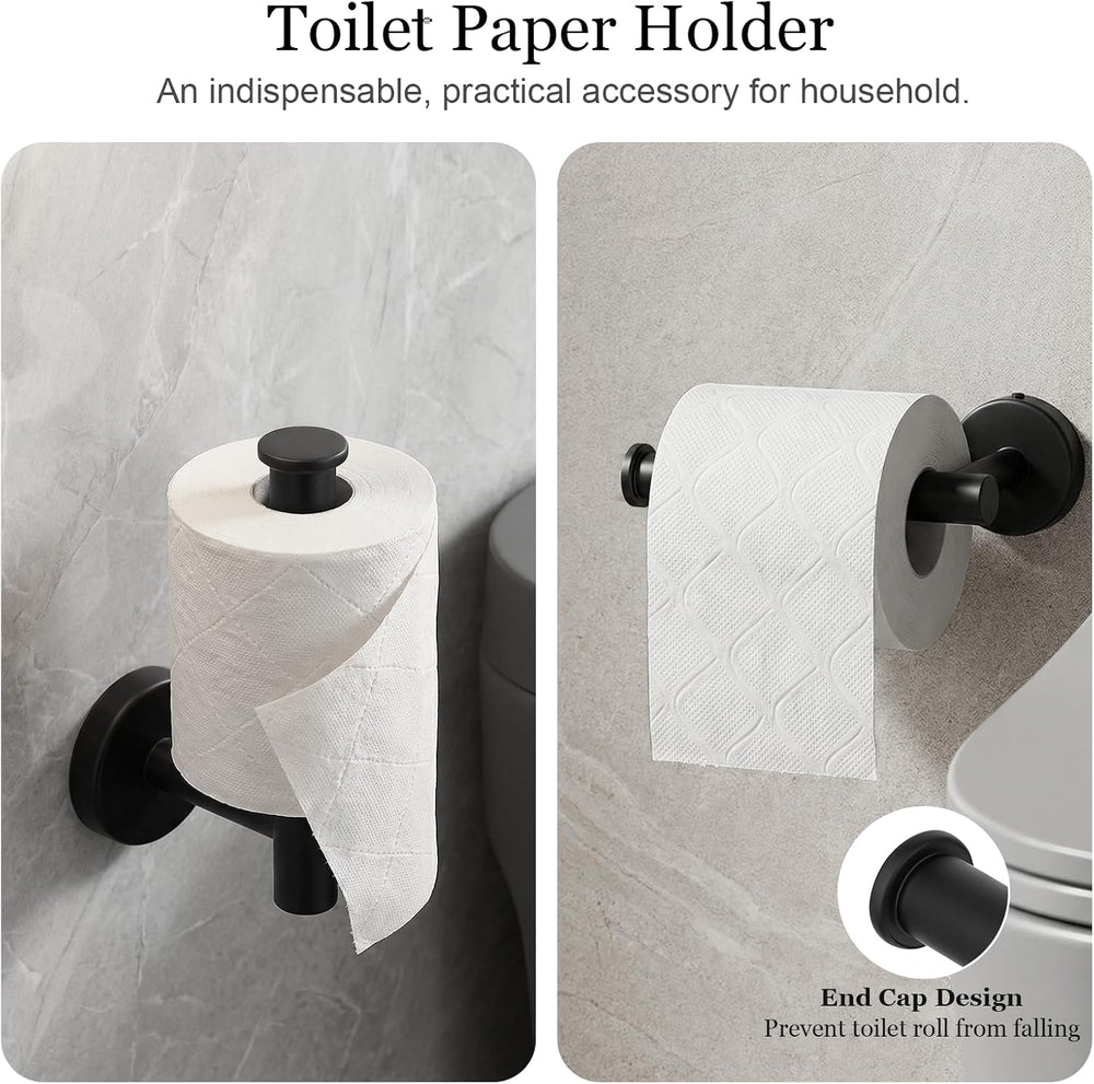 10-Piece Matte Black Bathroom Hardware Set, 16in SUS304