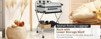 Foldable Luggage Rack with Wheels for Guest Room - Metal Frame Folding Suitcase Stand With 2 Shelves - Portable Luggage Storage Rack - Easy Assembly Suitcase Holder for Hotel, Travel and Bedroom
