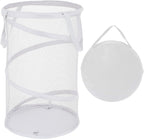 BATTOO Large Collapsible Laundry Basket Foldable Mesh Pop Up Hamper with Handles for Laundry Room, Bathroom, Kids Room, College Dorm, Travel, Storage Organizer White