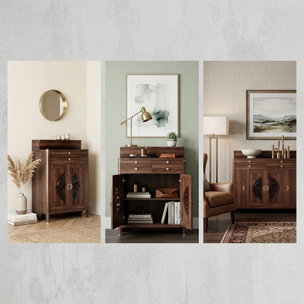 Personal Shrine Altar Table, Solid Wood Frame Buddhist Altar Cabinet, Meditat...