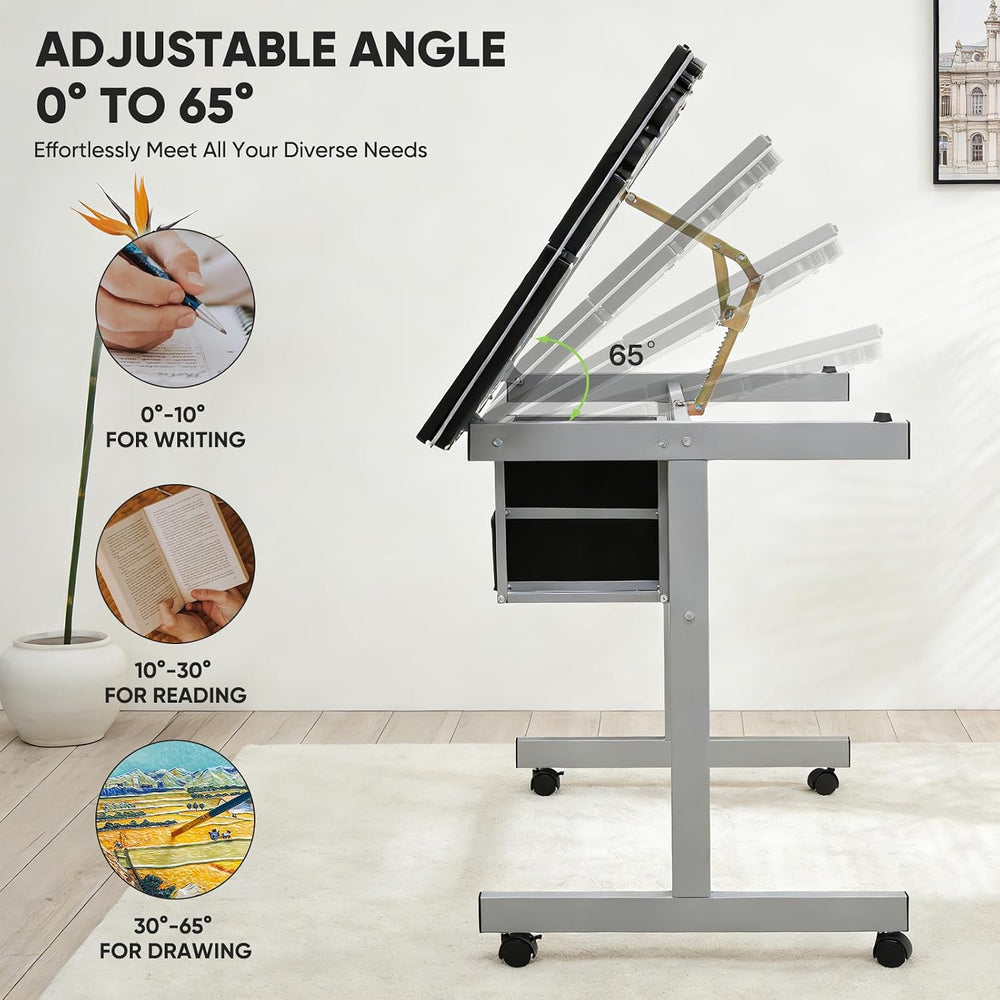 Magshion Drafting Table Adjustable Drawing Table | Art Craft Desk with 0-65° ...