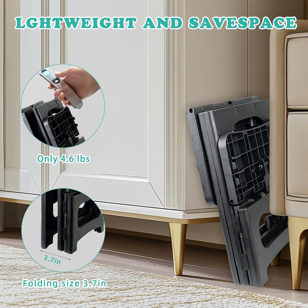 2-Step Folding Stool Ladder,Non-Slip Portable Collapsible Step Stool for Kitc...