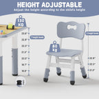 Brelley Kids Table and 2 Chairs Set, Height Adjustable Toddler Desk and Chair Set, Graffiti Desktop, Classroom/Daycare/Home, Children Multi-Activity Table for Ages 3-8