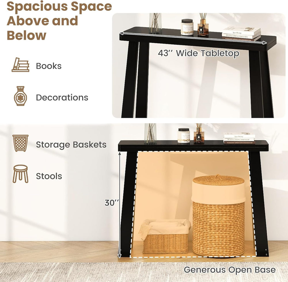 GIANTEX 43” Narrow Long Console Table, Modern Entryway Table | Behind Couch S...