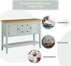 Merax Modern Wood Buffet Sideboard with Drawers and Bottom Shelf Console Table for Living Room Dinning Room Kitchen (Lime White)