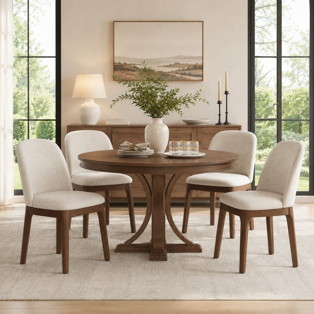 MALOL Wooden Dining Chairs Set of 4, Upholstered Kitchen & Dining Room Ch...
