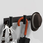 VAEHOLD Black Hat and Coat Wall Mount Rack - 3 Hooks for Robes, Bags, Keys, and Towels - Bathroom Towel Hanger Organizer (1 Pack)