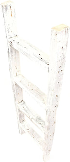 BARNWOODUSA Rustic Farmhouse Decorative Ladder, 48x12x2.5, White Wash | White 2x3 Rustic Ladder Shelf Farmhouse Decor: 4' long, mount horizontally or vertically.
