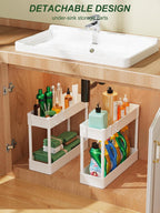 LEHOM 5.1" Slim Storage Cart - 4 Tiers Bathroom Organizer Mobile Shelving Unit Storage Rolling Utility Cart Slide Out Organizer for Kitchen Bathroom Laundry Narrow Places, White