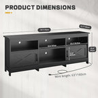 YITAHOME TV Stand for 80/75/70 Inch TVs with LED Lights, Farmhouse Entertainment Center with Storage Cabinets, Open Shelves & Adjustable Shelf for Living Room, Black