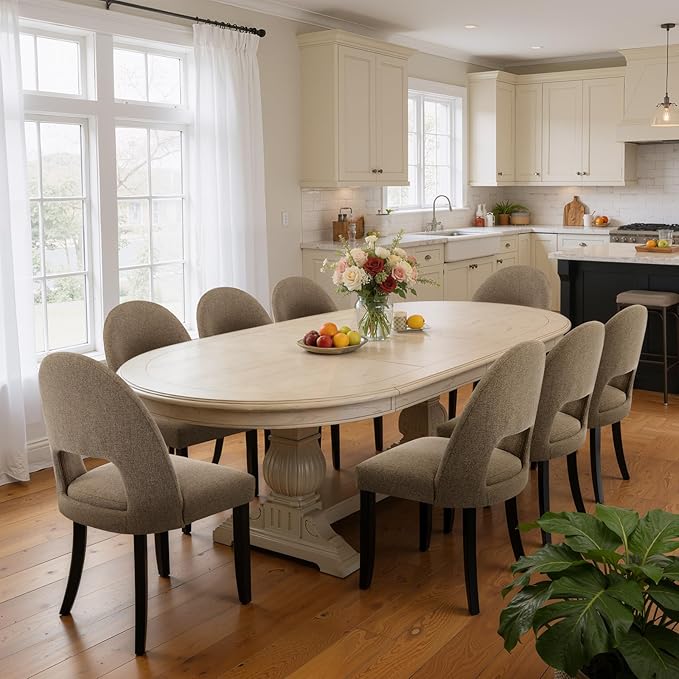 Upholstered Dining Chairs Set of 8, Mid Century Modern Dining Kitchen Chairs ...