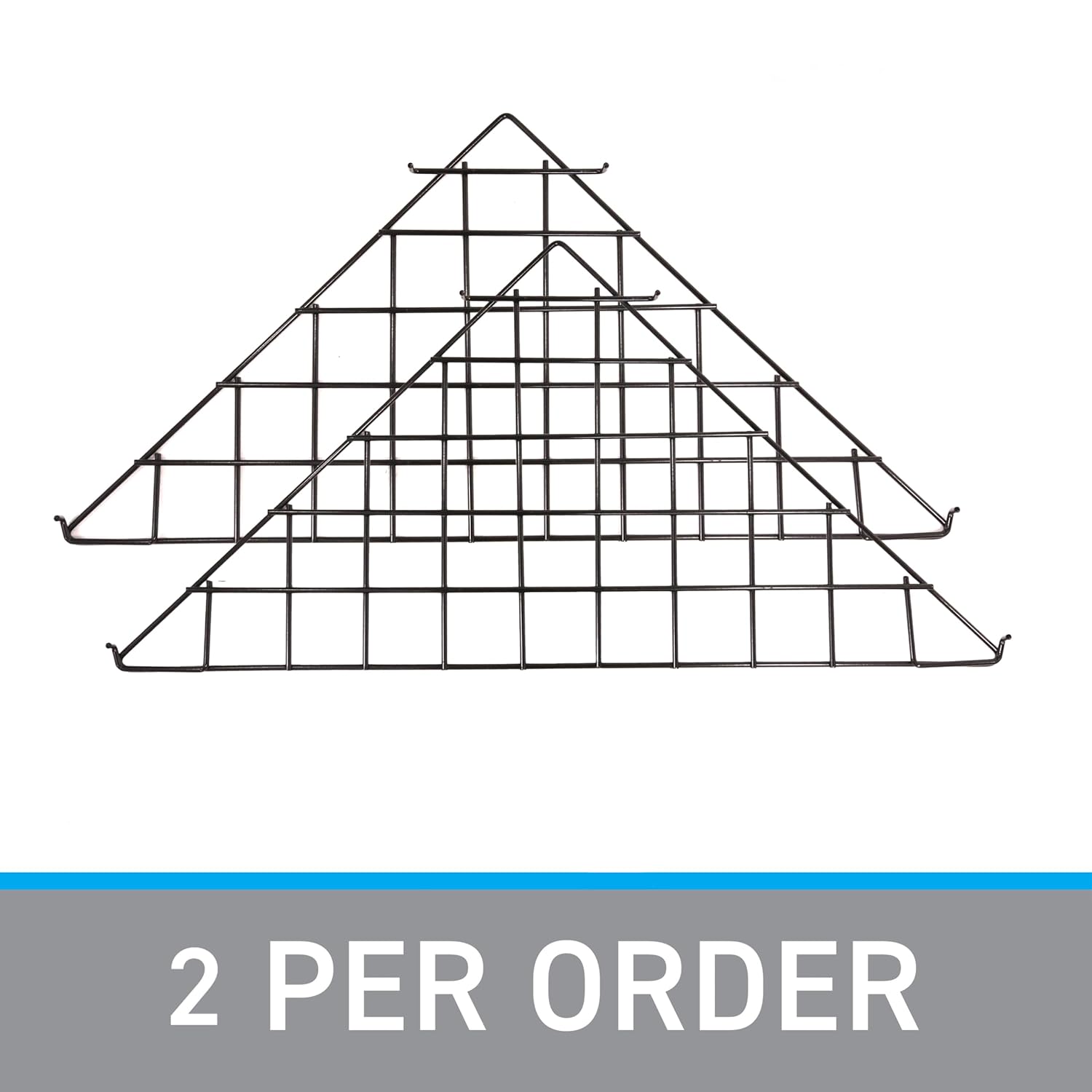 SSWBasics Triangle Black Wire Grid Shelf -- Set of 2